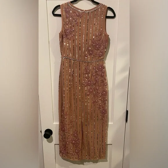 Mac Duggal evening midi gown, dusty rose, Size 2 - Picture 4 of 5